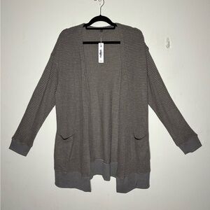 Styleword Textured Lightweight Grey Knit Open Front Cardigan Size XXL